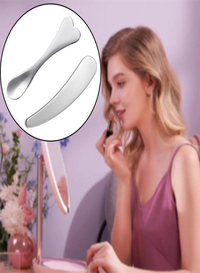 ٨ ملاعق تجميل صغيرة من الفولاذ المقاوم للصدأ، ملاعق للعناية بالبشرة، ملاعق مكياج صغيرة، ملاعق كريم مكياج، ملاعق تجميل صغيرة على شكل قلب لخلط وتوزيع الأقنعة وكريمات العناية بالبشرة وكريم العين - Image 4